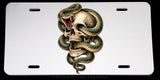 Snake Skull Tattoo Art Style Auto Metal License Plate