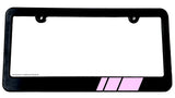 Soft Pink Sport Racing Stripe Drifting Slim Style Black License Plate Frame - OwnTheAvenue