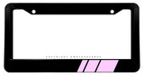 Soft Pink Sport Racing Stripe Drifting Model V001A Black License Plate Frame - OwnTheAvenue