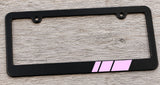 Soft Pink Sport Racing Stripe Drifting Slim Style Black License Plate Frame - OwnTheAvenue
