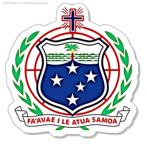 Samoan Coat of Arms Samoa Flag WSM WS Car Truck Window Bumper Sticker Decal 4"