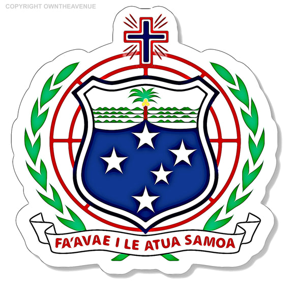 Samoan Coat of Arms Samoa Flag WSM WS Car Truck Window Bumper Sticker Decal 4