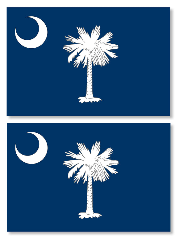 2Pcs South Carolina Flags Vinyl Sticker Decals 3.5