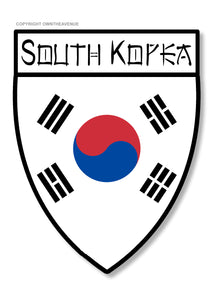 South Korea Badge Logo Shield Car Truck Vinyl Sticker Decal 3.5" - OwnTheAvenue
