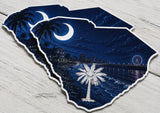 x2 South Carolina Flag Souvenir Car Truck Window Bumper Vinyl Sticker Decals