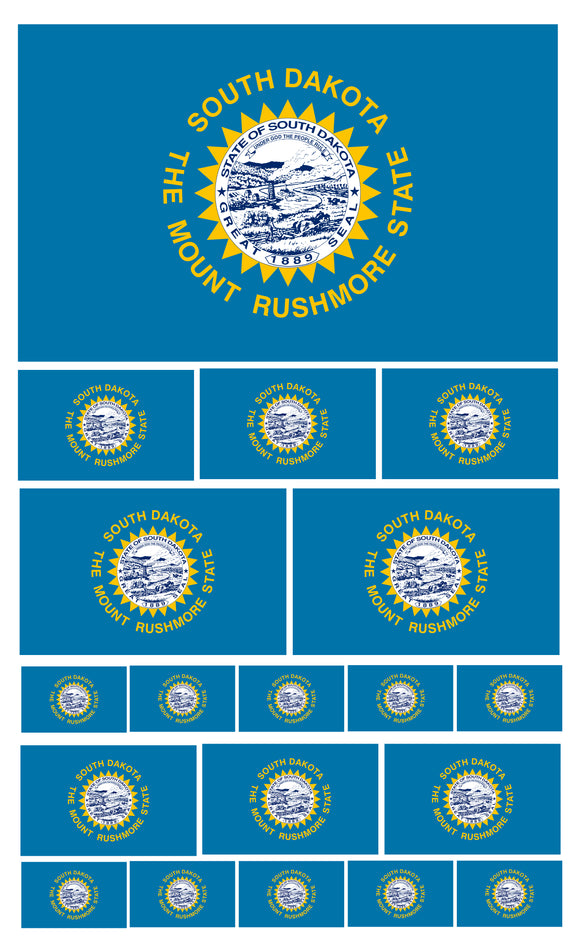 19Pcs South Dakota Flags Assorted Assortment Vinyl Sticker Decals - OwnTheAvenue