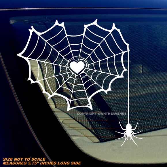 Spiderweb Heart Car Truck Window Bumper Laptop Vinyl Decal 5.75