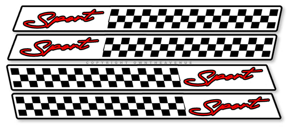 4Pcs Sport Racing Stripe Checkered Car Decorative Truck Vinyl Sticker Decals