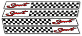 4Pcs Sport Racing Stripe Checkered Car Decorative Truck Vinyl Sticker Decals
