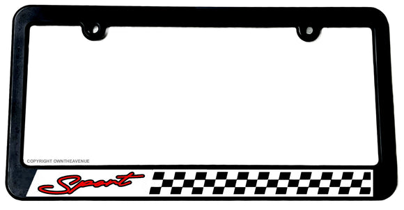 Sport Racing Stripe Checkered JDM Race Drifting Model 038 License Plate Frame