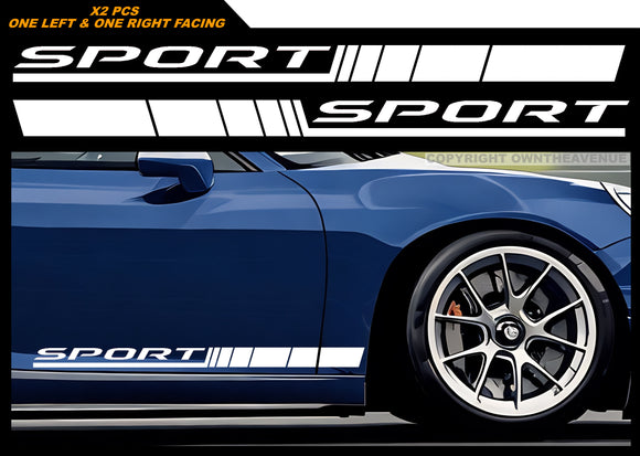 2PC Car Door Side Stripe Graphics Vinyl Sticker Sport Decal Universal 20