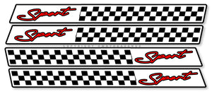 4Pcs Sport Racing Stripe Checkered Car Decorative Truck Vinyl Sticker Decals