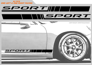 2PC Car Door Side Stripe Graphics Vinyl Sticker Sport Decal Universal 20" Model:093