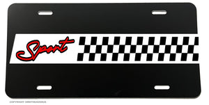 Sport Racing Stripe Checkered Car Truck SUV Auto License Plate