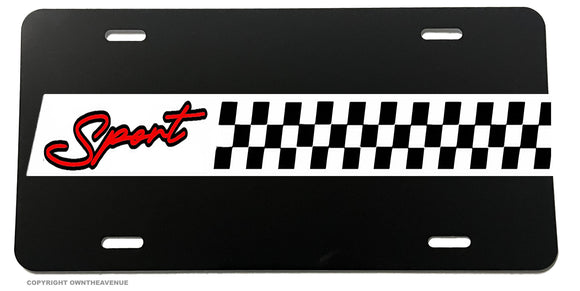 Sport Racing Stripe Checkered Car Truck SUV Auto License Plate