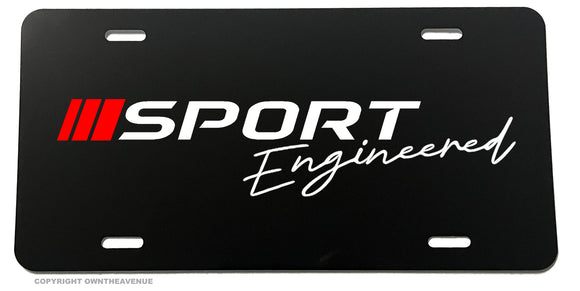 Sport Engineered Racing Stripe Euro Drifting Super Sports Car License Plate Cover