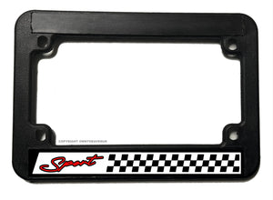 Sport Racing Checkered Stripe Street Bike Motorcycle License Plate Frame