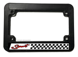 Sport Racing Checkered Stripe Street Bike Motorcycle License Plate Frame