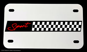 Sport Racing Stripe Checkered Street Bike Motorcycle Metal License Plate - OwnTheAvenue