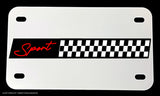 Sport Racing Stripe Checkered Street Bike Motorcycle Metal License Plate - OwnTheAvenue
