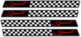 4Pcs Sport Racing Stripe Checkered Car Decorative Truck Vinyl Sticker Decals