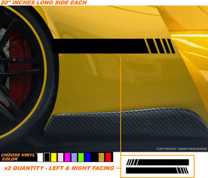 2pcs Side Racing Sport Stripe Body Graphic Car Vinyl Decor Sticker Decals 20"