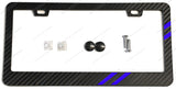 Racing Sport Stripe Blue Carbon Fiber License Plate Frame - OwnTheAvenue