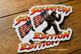 x2 Bigfoot Squatch Edition Flag Funny Window Car Truck Vinyl Decal Stickers 3.5"
