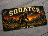 Squatch Edition Bigfoot Funny Humor Mountains Model V01 License Plate