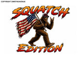 x2 Bigfoot Squatch Edition Flag Funny Window Car Truck Vinyl Decal Stickers 3.5"