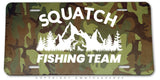 Squatch Fishing Team Camo Humor Joke Auto Metal License Plate - OwnTheAvenue