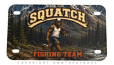 Squatch Fishing Team Humor Motorcycle Metal License Plate