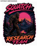 x2 Squatch Research Team Bigfoot Synth Wave Vinyl Sticker Decals 4"