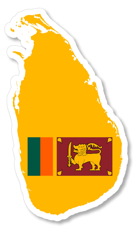 Sri Lanka Map Flag Car Truck Window Bumper Laptop Cup Cooler Sticker Decal