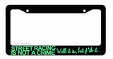 JDM Street Racing Tuner Drifting Funny Black License Plate Frame Mint Art