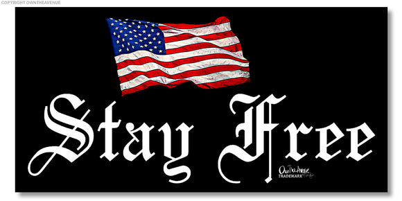 Stay Free America American Pro USA Car Truck Sticker Decal by OwnTheAvenue - OwnTheAvenue