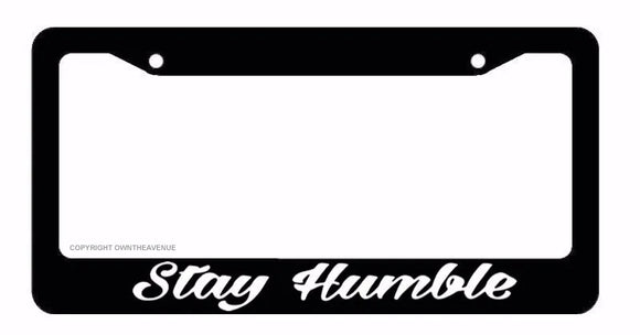 JDM Stay Humble Tuner Drifting Racing Ribs Black License Plate Frame (syhumribF) - OwnTheAvenue