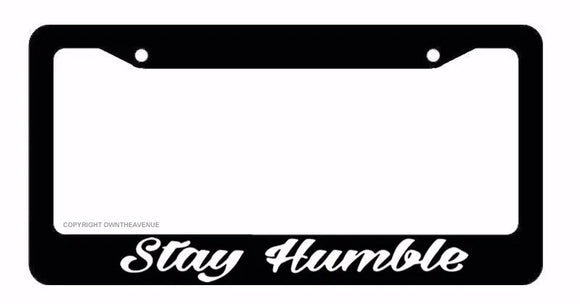 JDM Stay Humble Tuner Drifting Racing Ribs Black License Plate Frame (syhumribF)