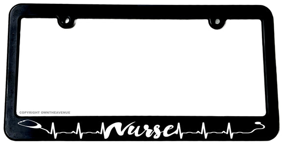 Nurse Heart Beat Stethoscope License Plate Frame - OwnTheAvenue