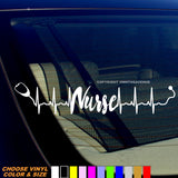 Nurse Heart Beat Stethoscope Car Truck Laptop Vinyl Decal Sticker