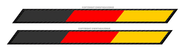 2Pcs Sport Style German Germany Racing Euro Stripes Flag Sticker Decals 6