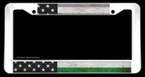Subdued Vintage Style Support Military American Flag White License Plate Frame - OwnTheAvenue