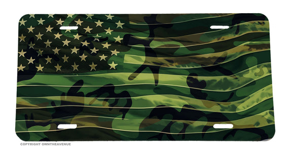 USA America Wavey Style World Country American Camo Flag Auto License Plate