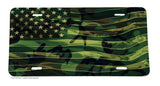 USA America Wavey Style World Country American Camo Flag Auto License Plate - OwnTheAvenue