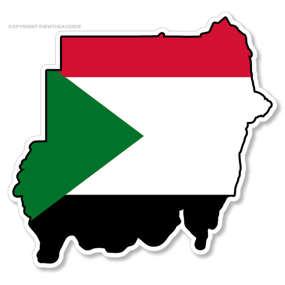 Sudan World Country Flag Map Vinyl Sticker Decal 4