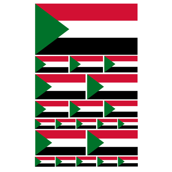 21Pcs Pack Lot Sudan World Country Flag Assorted Vinyl Sticker Decals - OwnTheAvenue