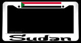 Sudan World Country Flag White License Plate Frame - OwnTheAvenue