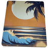Sunset Ocean Beach Waves Palm Trees Mouse Pad