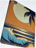 Sunset Ocean Beach Waves Palm Trees Mouse Pad