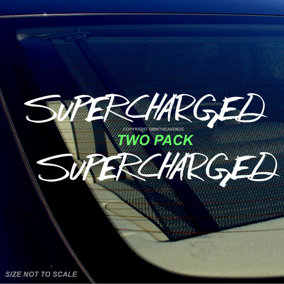 x2 Supercharged Muscle Car JDM Racing Drifting Vinyl Sticker Decal